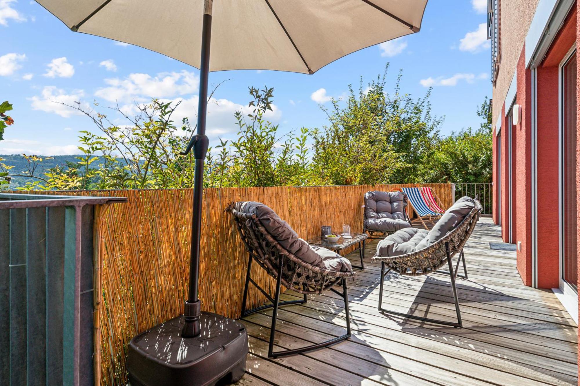 Business I Family Apartment I 1-4 Personen - Aare Blick, Nahe Altstadt I Beamer - 99" Leinwand I Terrassen Lounge Und Parkplatz Brugg  Εξωτερικό φωτογραφία